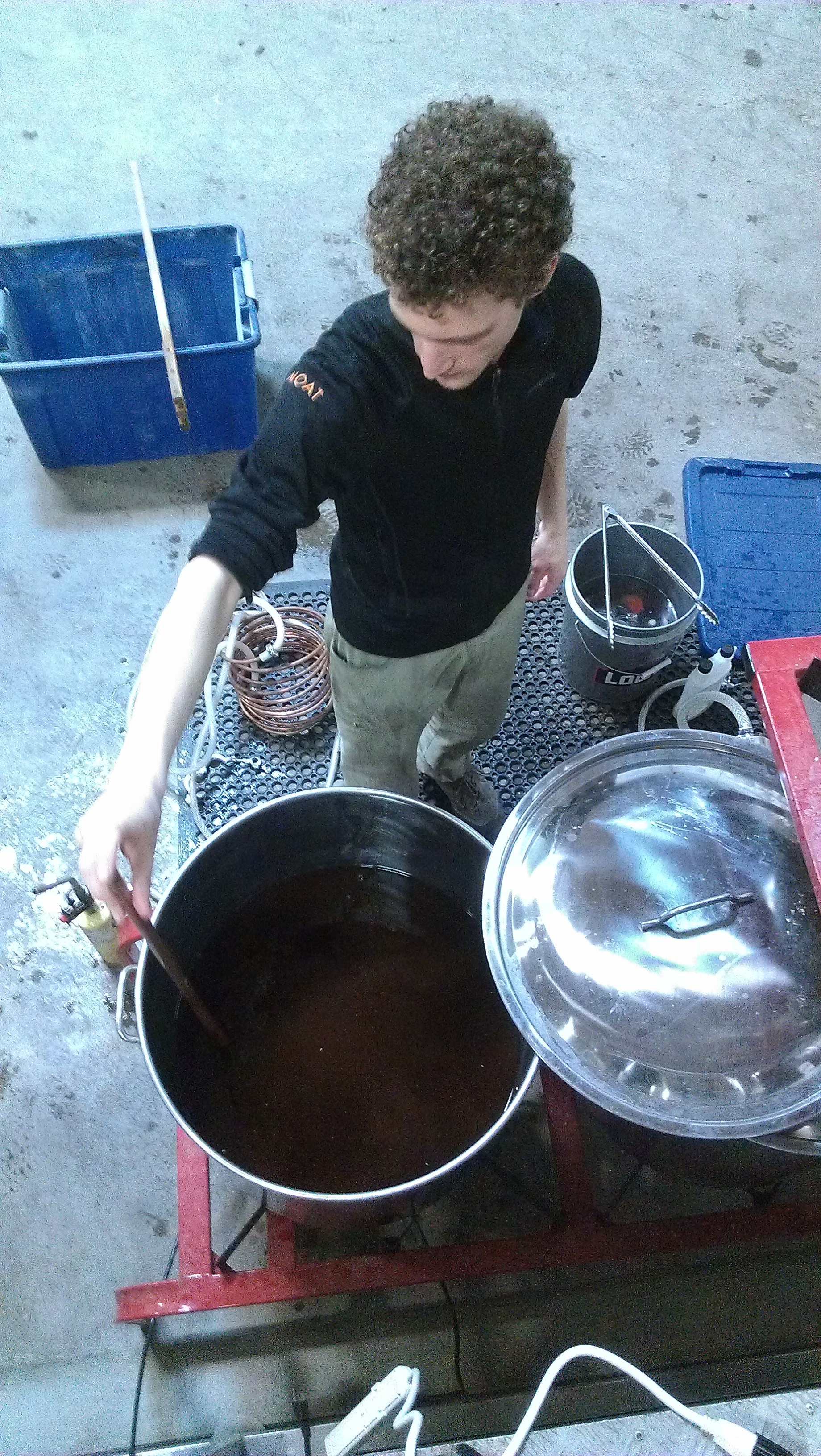 Dan stirs a heady brew